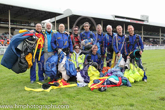 Member of the Irish Parachute Club who descended to the track at the Irish Derby at the Curragh