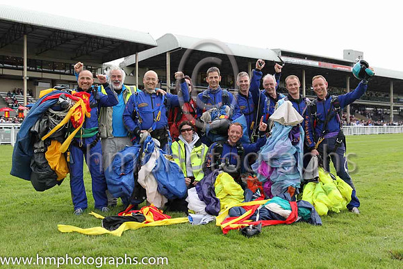 Member of the Irish Parachute Club who descended to the track at the Irish Derby at the Curragh