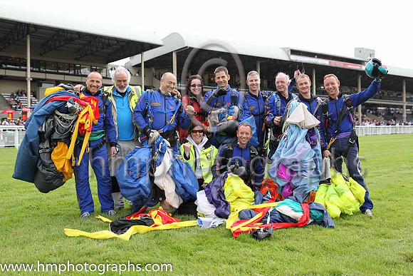Member of the Irish Parachute Club who descended to the track at the Irish Derby at the Curragh