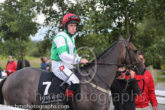 3rd No 7 Charms Bracelet (IRE) (1) - Jockey: L F Roche - Trainer: Ross O'sullivan - Colours: green, white chevron