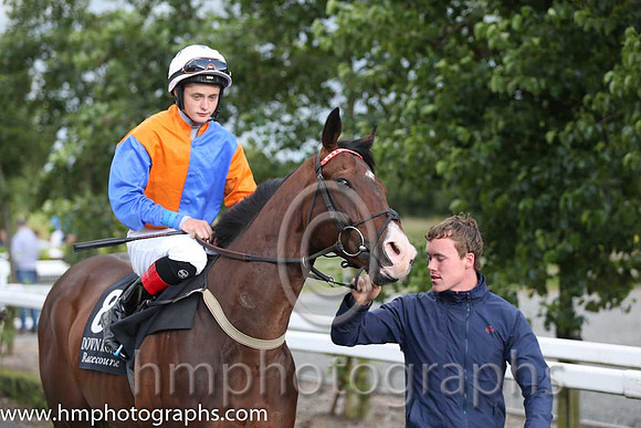 1st No 8 Plough Boy (IRE) (14) - Jockey: R P Downey (5) - Trainer: G Donnelly - Colours: orange  blue hlvd