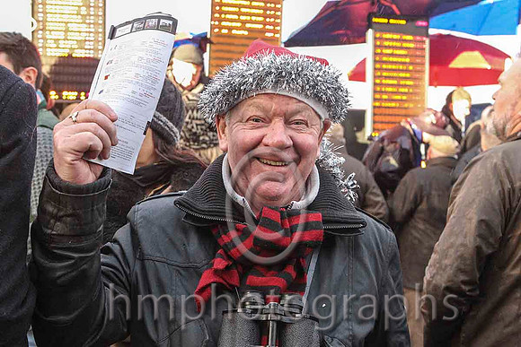 Matthew Monaghan from Carrickfergus in celebratory mood at Down Royal Boxing Day Meeting -  CU2D5576-e