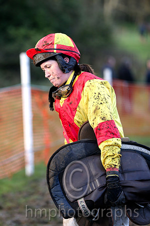 Karen Ferris after having to pull up Non Dom in R4 The Doherty & Gray Meats Open Lightweight