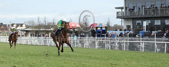 1 Limerick Lace (1 ,emerald green and orange hoops ), Jockey - L P Dempsey ,Trainer - G P Cromwell
