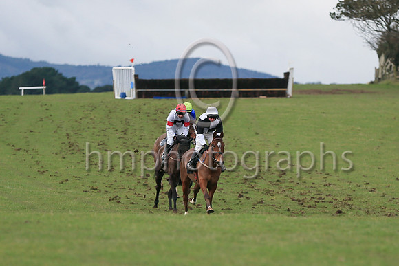 01st Gorthill (4, Black and White Qtrd) ridden by Noel McParlan, trained by Caroline McCaldin and owned by W W Dennison winners of the F S Herron Winners of Three at the East Down Point to Point Races