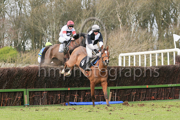 01st Gorthill (4, Black and White Qtrd) ridden by Noel McParlan, trained by Caroline McCaldin and owned by W W Dennison winners of the F S Herron Winners of Three at the East Down Point to Point Races