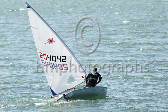5th Gavin Doig - 204042 -EABC - ILCA 6 : Results : 6, 7,5,4,-9,4, Total = 35, Nett = 26