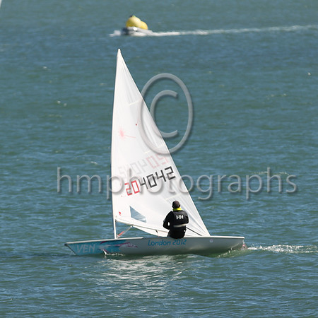 5th Gavin Doig - 204042 -EABC - ILCA 6 : Results : 6, 7,5,4,-9,4, Total = 35, Nett = 26
