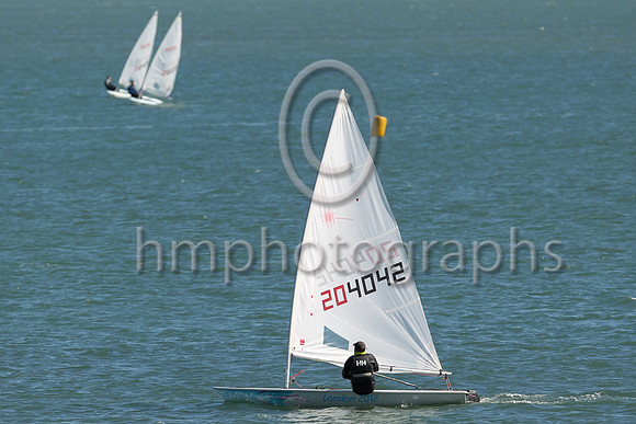5th Gavin Doig - 204042 -EABC - ILCA 6 : Results : 6, 7,5,4,-9,4, Total = 35, Nett = 26