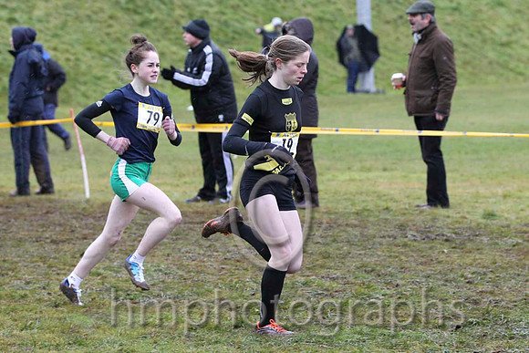 Siofra Cleirigh Buttner (19) Colaiste Iosagain - Winner in 10.27 & Linda Conroy (79) Mercy Kilbeggan 2nd in 10.40 -  FT8E1528-9