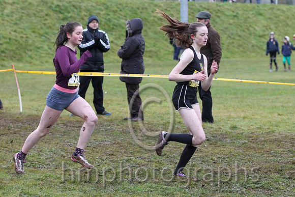 Jean Clancy (73) Yeats College, Galway 9th in 11.19  & Sarah Ni Mhaolmhuire (22) Colaiste Iosagain 3rd in 10.53 FT8E1533-11