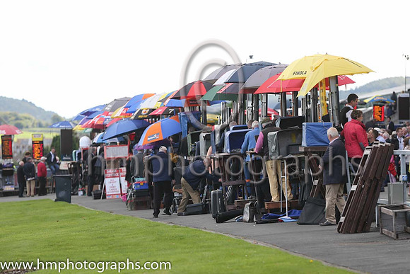 Setting up stall at Irish Champions Day at Leopardstown