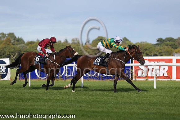 2nd Western Boy ( 13 ) - emerald green and orange hooped ( F M Berry ) : Trainer - P A Fahy