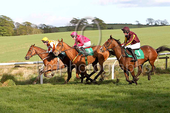 Little Dil & A E Lynch - 7th (9, orange and white chevrons) ,Griesenau & P Carberry - winner (3, cerise) & Bailey Street & S J Hassett - PU (1, maroon, maroon and yellow striped sleeves) -FT8E3342-e