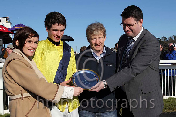 01 Lauren Toal Toals Bookmakers , Winning Jockey Danny Mullins,  Philip Fenton trainer of Pineau De Re winner of the 2013 Ulster Grand National  & Dan Mallon Toals Bookmakers  -  - CU2D7059-110