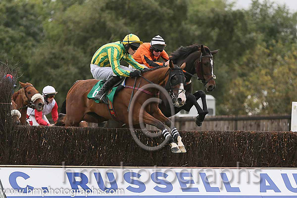 12th PU Who's Cross ( 6 , emerald green and yellow stripes ) and D.J. Mullins (3) - Trainer : John Patrick Ryan - Owner : Declan Donohoe