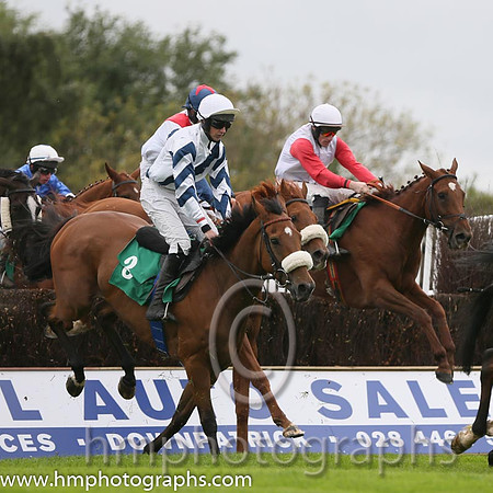 02nd Drumhart ( 2 , royal blue, white hoop ) and M.P. Fogarty - Trainer : C.A.McBratney - Owner : James Murdoch/A.S. Pearson