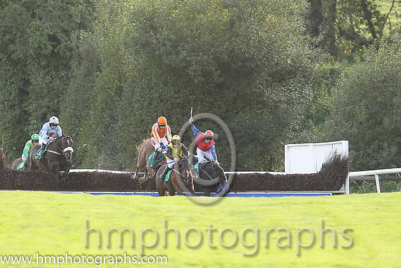 06th Paudi The Punter ( 9 , red, dark blue sleeves ) and J.S. McGarvey (3) - Trainer : G. Webb - Owner : Michael G Mee