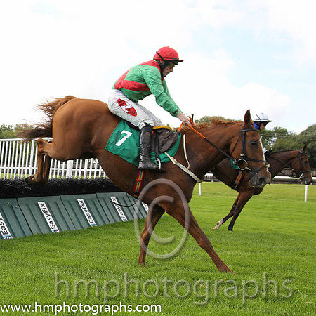 06th Road To Nowhere ( 7 , emerald green, red cross sashes ) and S.W. Flanagan - Trainer : Colin Kidd - Owner : Mrs T.J. Kidd