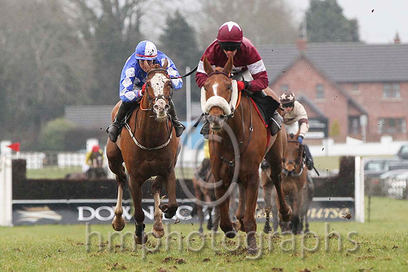 02 Royal Sam & K M Donoghue - 2nd (5, royal blue, white triple diamond) & 01 Shattered Dream & D J Condon - winner (11, maroon, white star) - FT8E2354-28