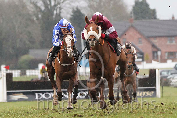 02 Royal Sam & K M Donoghue - 2nd (5, royal blue, white triple diamond) & 01 Shattered Dream & D J Condon - winner (11, maroon, white star) - FT8E2355-29