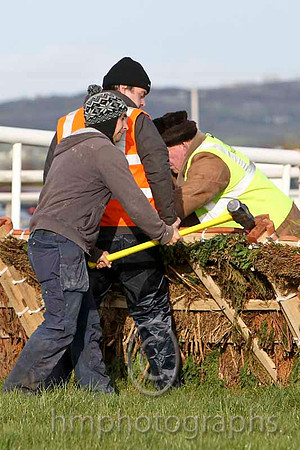 Ground Staff at Down Royal fixing the Hurdle - FT8E7970-eb