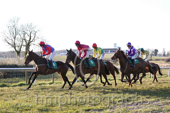 02 Cordella Belle & Mr N McParlan - 2nd (6, royal blue, red epaulettes ) & 01 Bally Longford & Mr P W Mullins - winner (2, emerald green, yellow chevron & sleeves, red cap)-  CU2D7070-8
