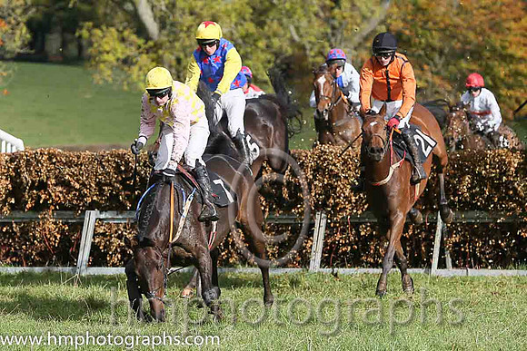 Reigning Supreme and M J O'Hare ( 7 , PINK  YELLOW CHECK; pink sleeves; yellow cap ) Trainer: Warren Ewing,, Owner : Warren Ewing