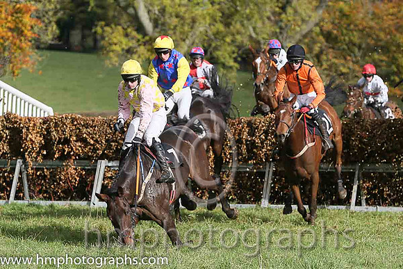 Reigning Supreme and M J O'Hare ( 7 , PINK  YELLOW CHECK; pink sleeves; yellow cap ) Trainer: Warren Ewing,, Owner : Warren Ewing