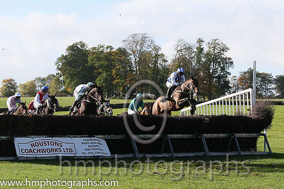 02nd Butney Island and N McParlan ( 7 , BLUE  WHITE STRIPES; white, plain sleeves; blue  white striped cap ) Trainer: C.A. McBratney,, Owner : Mrs. Rose Boyd