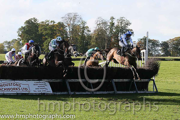 02nd Butney Island and N McParlan ( 7 , BLUE  WHITE STRIPES; white, plain sleeves; blue  white striped cap ) Trainer: C.A. McBratney,, Owner : Mrs. Rose Boyd