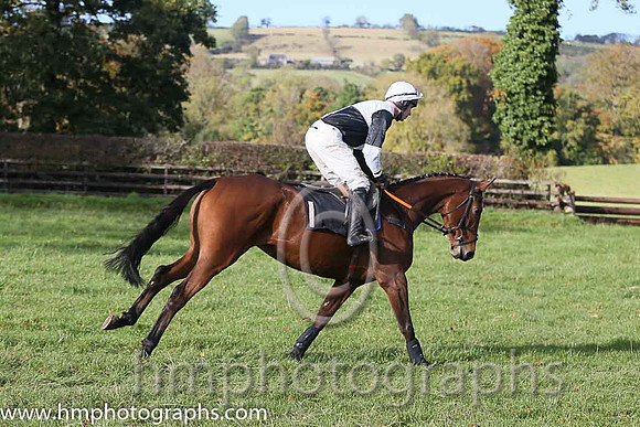 02nd Ballyoptic and D O'Connor ( 1 , BLACK  WHITE QTD; black,white hlvd sleeves; white cap ) Trainer: I. R. Ferguson,, Owner : W.W. Dennison