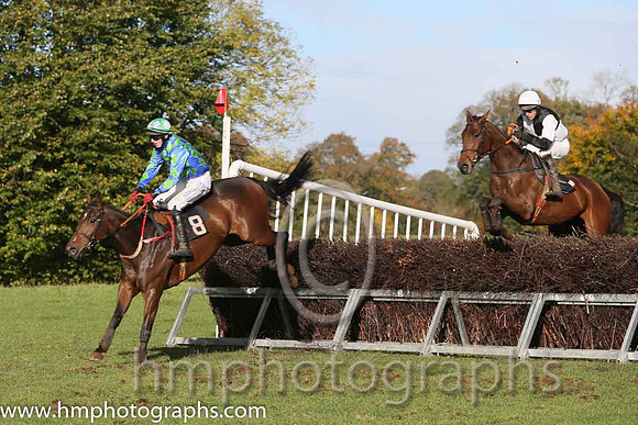 02nd Ballyoptic and D O'Connor ( 1 , BLACK  WHITE QTD; black,white hlvd sleeves; white cap ) Trainer: I. R. Ferguson,, Owner : W.W. Dennison