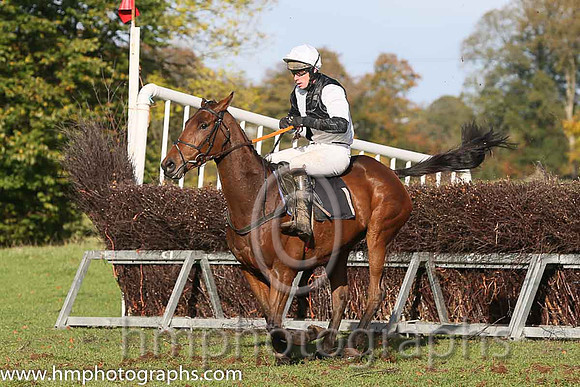 02nd Ballyoptic and D O'Connor ( 1 , BLACK  WHITE QTD; black,white hlvd sleeves; white cap ) Trainer: I. R. Ferguson,, Owner : W.W. Dennison