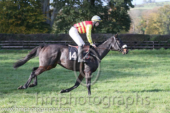 Grand Art and M J O'Hare ( 14 , RED  YELLOW HOOPS; yellow sleeves; yellow  blue hooped cap ) Trainer: Lyle Andrew,, Owner : Lyle Andrew
