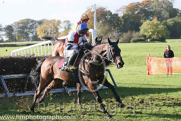 01st Marito (Ger) and N Mcparlan ( 8 , WHITE  RED QTD; white,black hooped sleeves; royal blue cap ) Trainer: C.A. McBratney,, Owner : James Marley  Samuel Downey