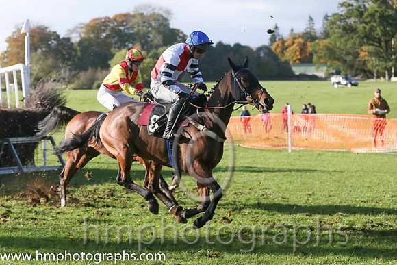 01st Marito (Ger) and N Mcparlan ( 8 , WHITE  RED QTD; white,black hooped sleeves; royal blue cap ) Trainer: C.A. McBratney,, Owner : James Marley  Samuel Downey