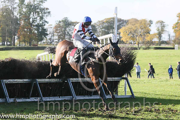 01st Marito (Ger) and N Mcparlan ( 8 , WHITE  RED QTD; white,black hooped sleeves; royal blue cap ) Trainer: C.A. McBratney,, Owner : James Marley  Samuel Downey