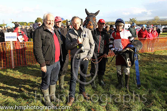 01st Marito (Ger) and N Mcparlan ( 8 , WHITE  RED QTD; white,black hooped sleeves; royal blue cap ) Trainer: C.A. McBratney,, Owner : James Marley  Samuel Downey