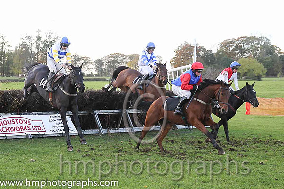 02nd Thornleigh Henry and M J O'Hare ( 14 , WHITE  ROYAL BLUE HOOPS; white,yellow hooped sleeves; royal blue  yellow qtd cap ) Trainer: T.G. McPolin,, Owner : T. Gerald  Margaret M. McPolin