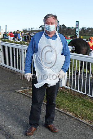 Dr Mark Salters on duty at the R andox Ulster National meeting at Downpatrick Racecourse on Sunday