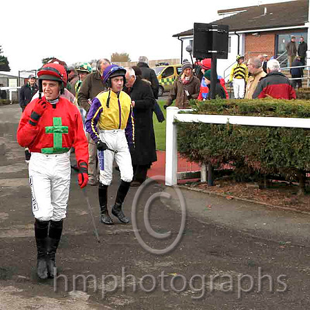 Jockeys D J Condon and A P THornton enter the parade ring at Down Royal - CU2D4430-de