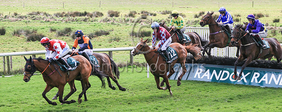 1 Winding River (5 ,Dark blue, orange braces ), Jockey - R J Condon ,Trainer - O McKiernan