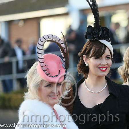 Entrants in the Best Dressed Lady Competition at Down Royal on the NI Festival of Racing Saturday