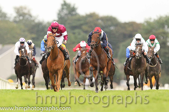 01st Flirt ( 3 , maroon, white star ) and G.P. Halpin (5) - Trainer : David Wachman - Owner : Gigginstown House Stud