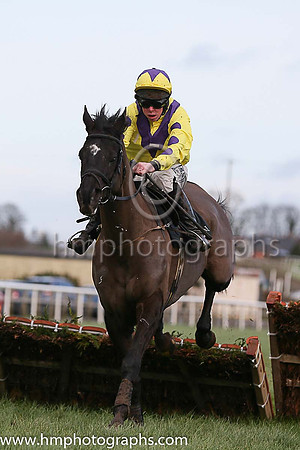 08 Trucking Along ( 1 , yellow, purple chevrons ) and A.E. Lynch - Trainer : S.R.B. Crawford - Owner : Mrs Denise Bailey