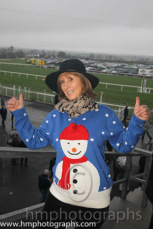 Carol Conley of Coleraine in festive spirit at Down Royal on Boxing Day