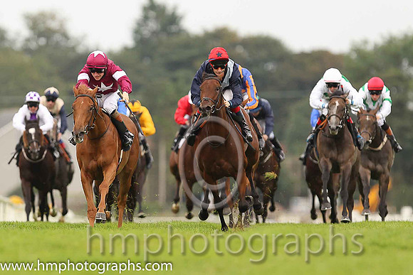 01st Flirt ( 3 , maroon, white star ) and G.P. Halpin (5) - Trainer : David Wachman - Owner : Gigginstown House Stud