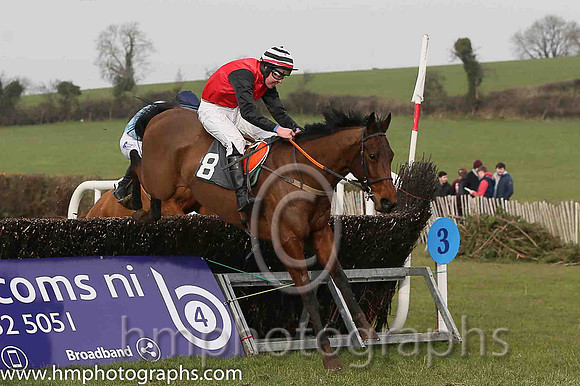 01st MR MCGO and L S Kelleher ( 8 , RED; black sleeves; black  white hooped cap ) Trainer: Thomas McGeough,, Owner : Thomas McGeough