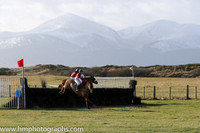 Point to Point at Tyrella in the shadow of the snow covered Mourne Mountains